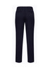 Navy men's slimline pants with back pockets and a logo. Ideal for casual or business wear.