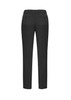 Men's slimline pants in dark grey wool stretch fabric, featuring a tailored design and back pockets.