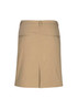 A women's khaki skirt featuring a back split and pockets, with a waistband and modern fit. Includes a logo.