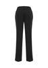 A pair of women's black slacks with straight legs, featuring a back pocket and waistband.