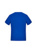 A blue women's short sleeve jersey top with a simple, rounded neckline and short sleeves. It features a logo.