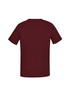 A burgundy men's V-neck scrub top with short sleeves, featuring a simple design and logo.