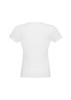 A white women's chic top featuring short sleeves and a fitted design. The back view highlights its simple style.