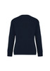 A women's wool mix cardigan in navy, featuring long sleeves and a simple design. Includes a logo detail.