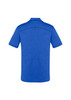 Men's Aero Short Sleeve Polo in blue, featuring a back view with a subtle texture and a logo.