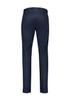 Men's tapered stretch chino pants in navy, featuring a smooth finish and a logo on the waistband.
