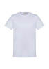 A white short sleeve tee shirt featuring a collar and a brand logo.