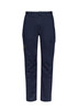 Men's summer cargo pants in navy blue with multiple pockets and a logo detail. Suitable for casual wear.
