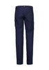 Men's lightweight outdoor cargo pants in navy, featuring a logo and multiple pockets at the back.
