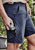 Men's lightweight outdoor shorts in navy blue, featuring side pockets and a sleek fit. Includes a logo on the waistband.
