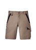 Mens Streetworx Tough Short in khaki with black accents and pockets, featuring a logo on the side.