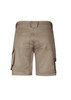 A pair of men's rugged cooling stretch cargo shorts in a light khaki colour, featuring side pockets and a rear design.