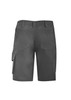 A pair of women's rugged shorts in grey, featuring multiple pockets and a vented design. Includes a brand logo.