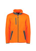 Unisex orange Sherpa fleece full zip jumper with grey accents and pockets, featuring a logo.