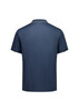 A navy short sleeve polo shirt featuring a collar and logo. Plain back view with no additional designs.