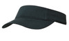 A green brushed heavy cotton visor featuring a wide brim and a logo on the side.