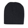 A black rolled down acrylic beanie with a simple design and no visible branding.