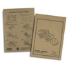 Assembly instructions for a wooden model of a wheel loader, featuring diagrams on a beige background.