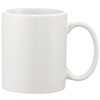 A white ceramic coffee mug with a smooth finish and a comfortable handle, presented in a folded box.