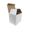 A folded box in white and brown, designed for packaging a ceramic mug.