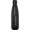 A drink bottle in matte black finish, featuring a sleek design and a logo on the surface. 760ml capacity.