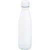 A drink bottle made of white stainless steel, featuring a vacuum insulated design and a screw-top lid.