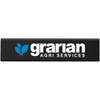 A black promotional item with a logo featuring blue and white elements, labelled "grarian AGRI SERVICES."