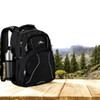 A black High Sierra Swerve 17" 34L backpack with multiple compartments and a drink bottle holder.
