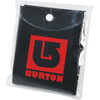 A black disposable poncho packaged in a transparent plastic sleeve with a logo.