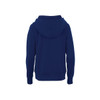 A navy blue women's fleece hoody featuring a hood and long sleeves. It has a logo on the design.