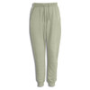 Unisex sweatpants in a light green colour with an elastic waistband and drawstring, featuring pockets.