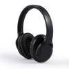 Black over-ear headphones with cushioned ear cups and a sleek design. Includes a case for storage.