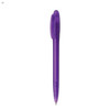 A plastic pen in a vibrant purple colour, featuring a sleek design and a clip for easy attachment.
