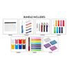 A travel bundle including various health and personal care items in multiple colours, with a branded storage pouch.
