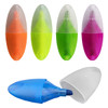 A set of mini highlighters in orange, yellow, green, pink, and blue, featuring rounded caps and a logo.