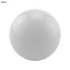 A white, spherical lip balm container with a smooth surface and a logo.
