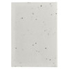A sticky note pad featuring a speckled white design. The pad is rectangular in shape and has a smooth surface.