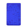 A blue rectangular container filled with round sugar-free mint treats, featuring a logo.