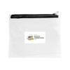 A clear pouch with a zip closure, featuring a logo and graphic related to wildlife conservation.