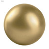 A gold stress ball with a smooth, shiny surface. It features a logo but no other text or designs.