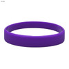 A purple silicone wristband with a smooth surface, featuring a simple design and a logo.