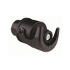 A black champagne stopper with a sleek design, featuring a curved handle and a secure seal mechanism.