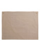 A beige canvas short waist apron featuring a large pocket and two button accents.