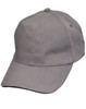 A grey Sandwich Peak Cap featuring a classic design and a logo on the side. Suitable for casual wear.
