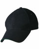 A black cap with a curved brim and green detailing, featuring a logo on the side.