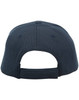 A structured navy cap with a mesh design and an adjustable strap at the back. Features a logo on the side.