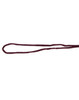 A burgundy chin strap break-away clip with a simple loop design. It features a logo on the strap.