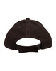A kids’ brushed cotton cap in dark brown with a rear adjustable strap and ventilation holes. Features a logo.