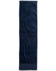 A dark blue terry velour fitness towel, measuring 110x30 cm, suitable for gym use. Features a logo on the side.