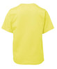 A bright yellow children's t-shirt featuring a classic short sleeve design and a plain back.